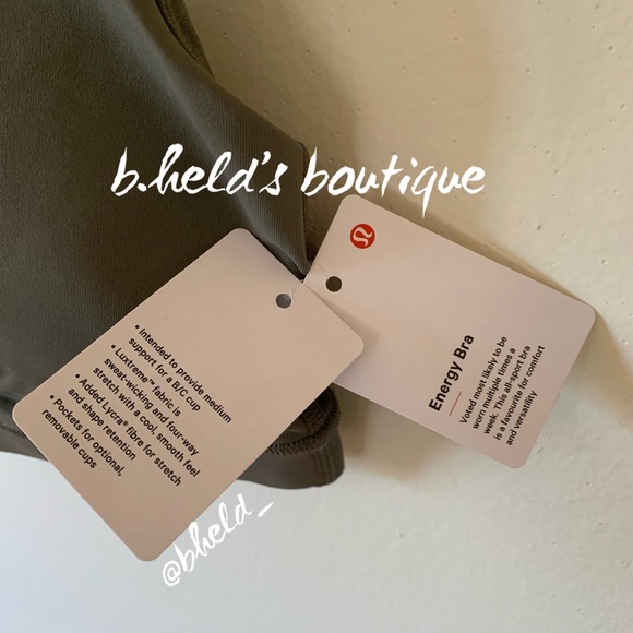 lululemon Energy Bra in Grey Sage Green Neutral Size 4 Brand New NWT - Picture 3 of 12